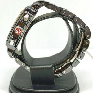 Michele Deco Diamond Chronograph Watch in Black Ce